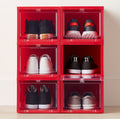 Small Red Drop-Front Shoe Box Case of 6