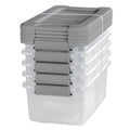 Sterilite 1.5 Gallon Plastic Latching Boxes, Titanium, 5 Count