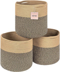 voten Cube Storage Baksets Bins 11x11’’ Fit 12x12’’ Cube Storage Organizer Bookcases Shelving,Stylish&Durable Woven Cotton Storage Basket Containers for Organizing 3-Pack Mix Grey