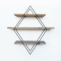 Alyssa Handmade Solid Wood Metal Wire Wall Shelf