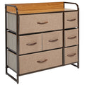 mDesign Dresser Storage Furniture Organizer - Large Standing Unit for Bedroom, Office, Entryway, Living Room and Closet - 7 Removable Fabric Drawers - Coffee/Espresso Brown